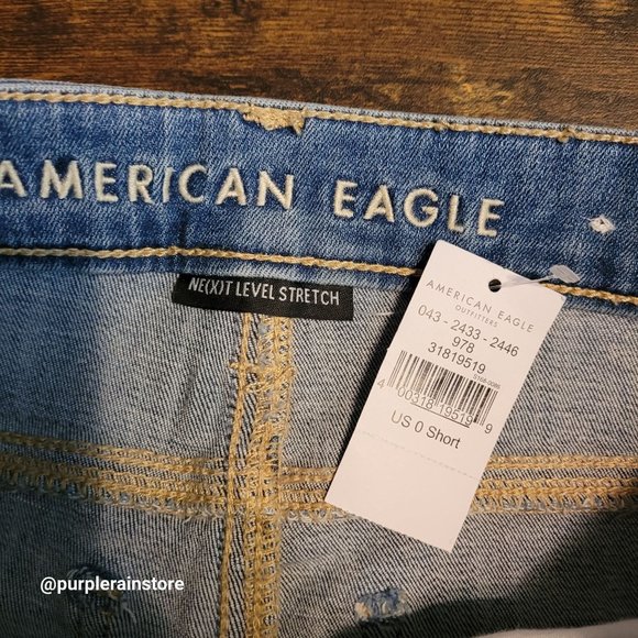American Eagle Jeans 0 S Jegging Crop Super Hi Rise Medium Light Wash Denim - Picture 4 of 12